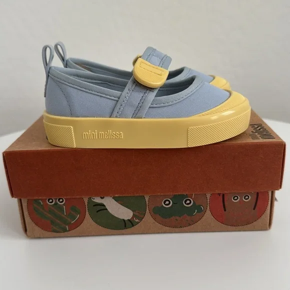 Mini Melissa Basic Blue and Yellow Sneaker 8C - Picture 4 of 10